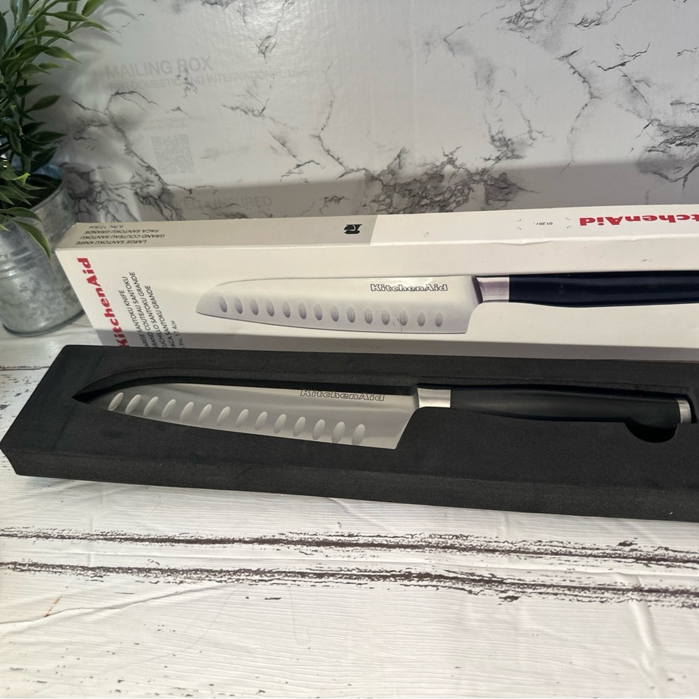 KitchenAid Santoku Knife with Red Accents